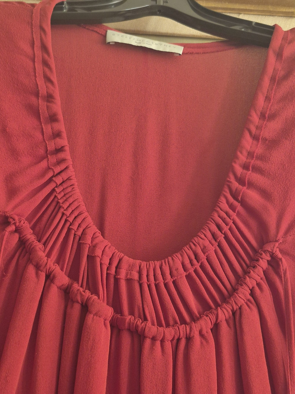 Stella McCartney Red Crewneck Textured Top - Picture 5 of 5